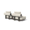 back side of good design award winner sofa kyoto in white soft fabric with an inter coffee table module