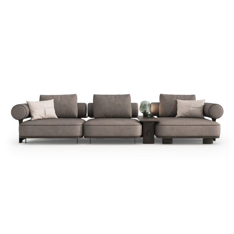 kyoto high end large modular sectional sofa with internal coffee table in grey leather unique award winning design option12