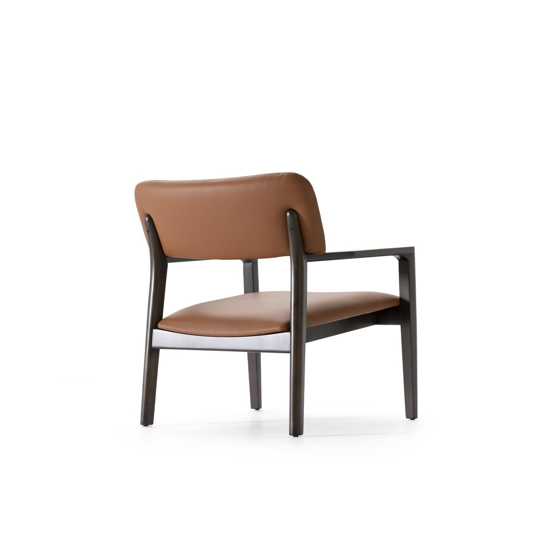 minimalist contemporary soho accent chair in cinnamon leather