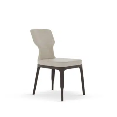 T shape high-end dining chair with solid wooden legs and beige leather t-montreal dining chair white background picture