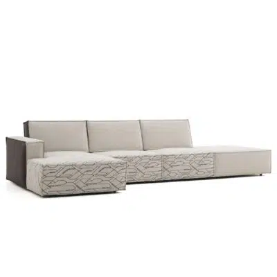 bohemian style modular sofa with ottoman module