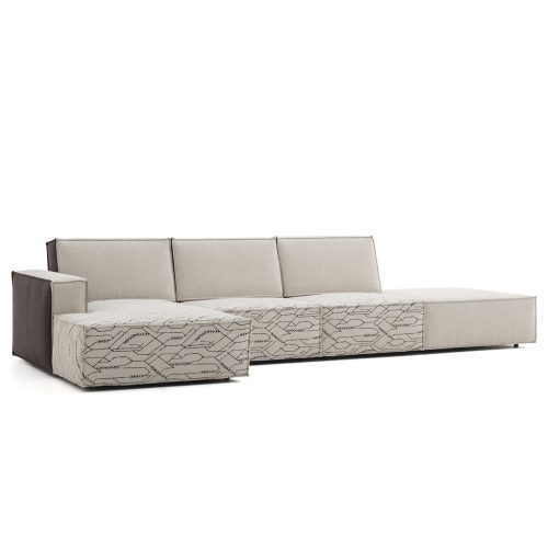 canapé modulaire de style bohème avec module ottoman