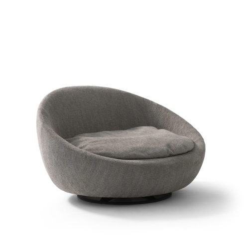 Chaise longue pivotante moderne grise sur fond blanc par LEOPARD Furniture, le leader canadien de la décoration d'intérieur de luxe.