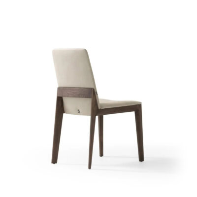 scandinavian chair backside off white leather