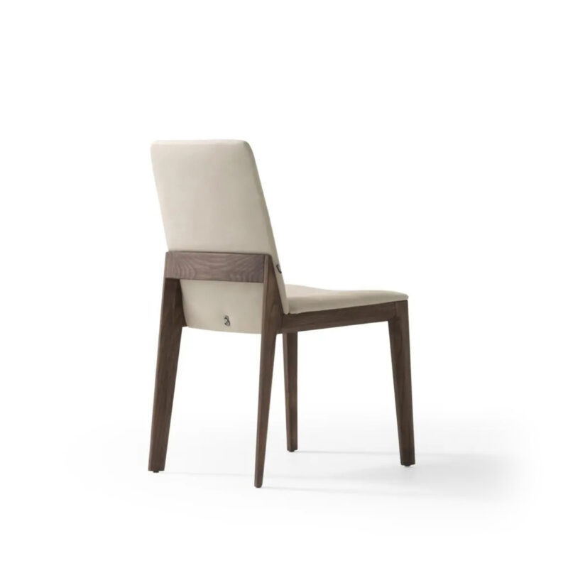 scandinavian chair backside off white leather
