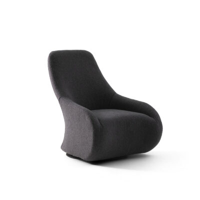 contemporary swivel black armchair all upholstered