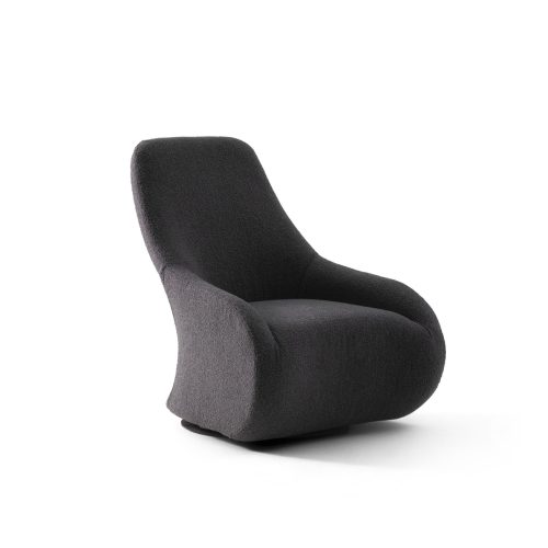 fauteuil contemporain pivotant noir entièrement rembourré