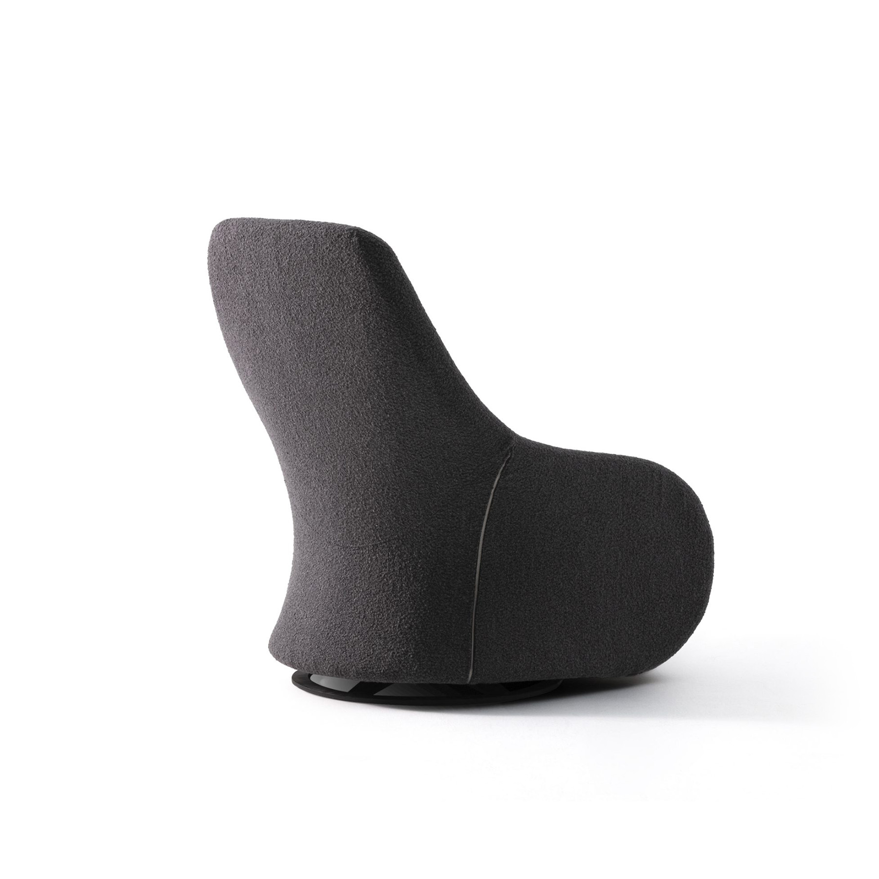 contemporary swivel black armchair all upholstered back view