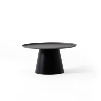cone shaped small round coffee table contemporary design charcoal color