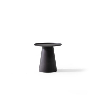 cone shaped small round side table contemporary design charcoal color