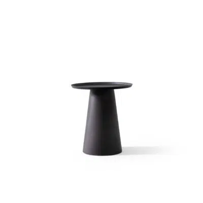 cone shaped small round long side table contemporary design charcoal color