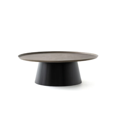 cone shaped round coffee table contemporary design chocolate color