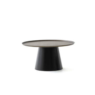cone shaped small round coffee table contemporary design chocolate color