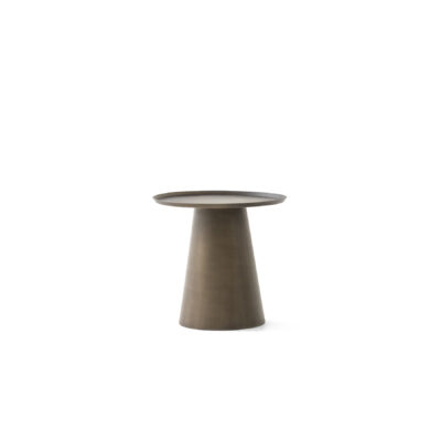 cone shaped small round side table contemporary design chocolate color