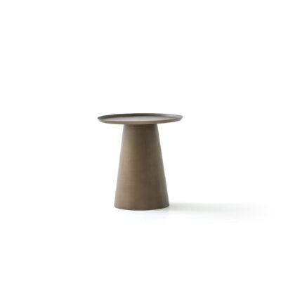 cone shaped small round long side table contemporary design chocolate color