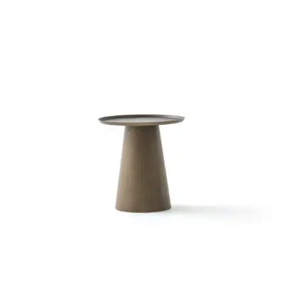 cone shaped small round long side table contemporary design chocolate color