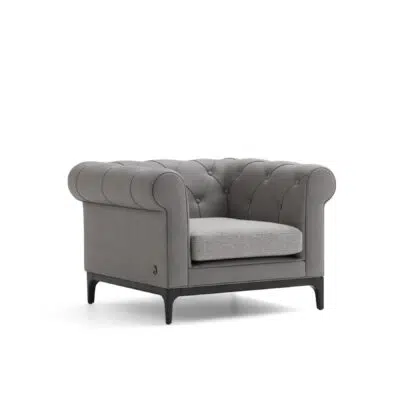 chesterfield armchair gray leather