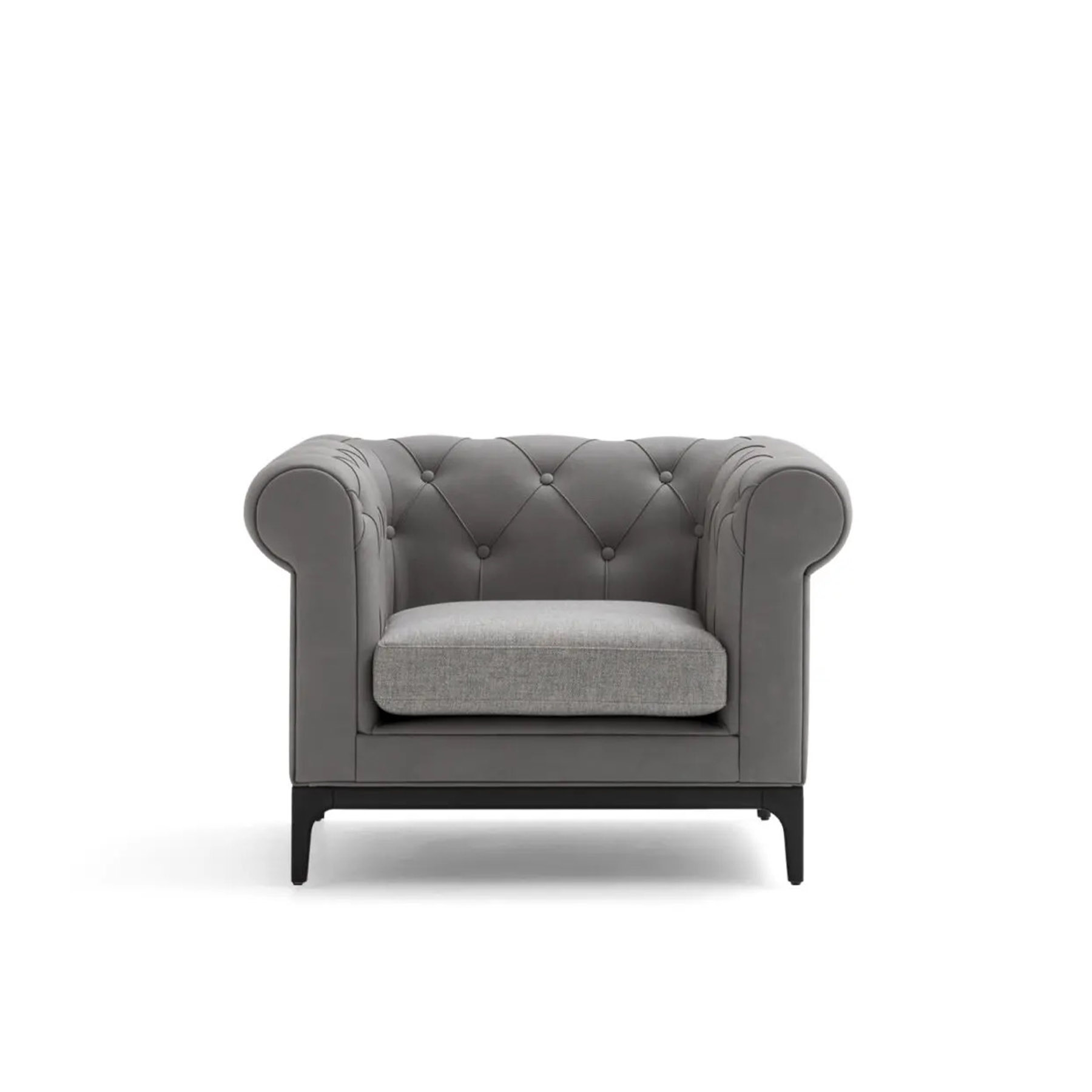 chesterfield armchair gray leather