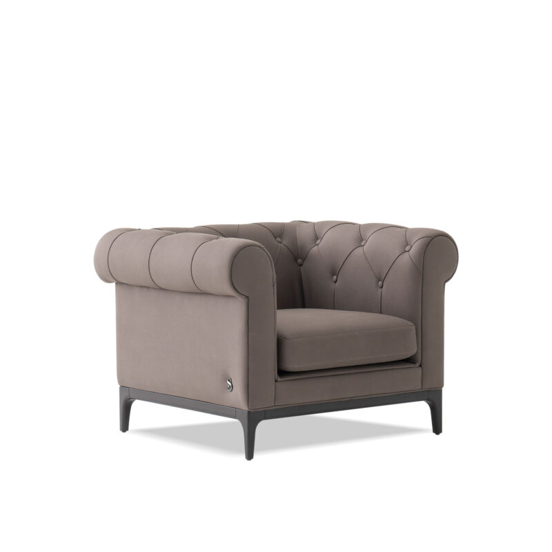 chesterfield armchair gray leather