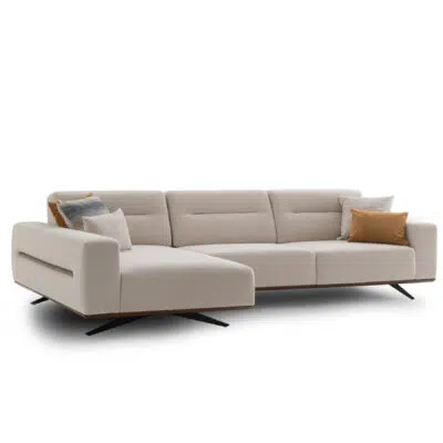 Modern sectional sofa on white background, featuring minimalist design from LEOPARD Furniture, premium luxury seating.