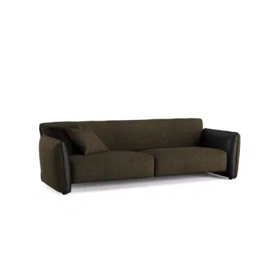 brown mid-century design couch with pull out feature