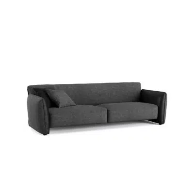 Contemporary dark grey fabric sofa on white background from LEOPARD Furniture, Canada's luxury interiors.