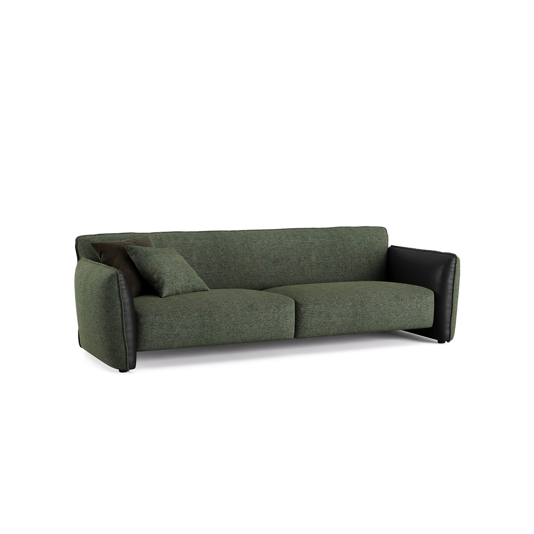green mid-century design couch with pull out feature
