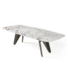 boat shaped farfalle dining table with white ceramic table top
