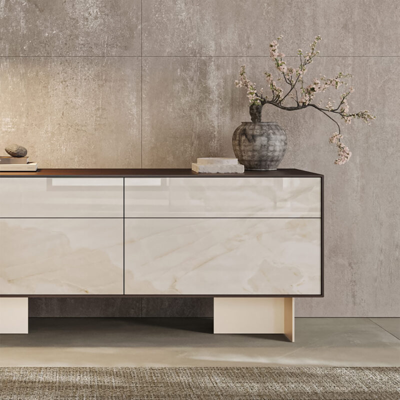 luxury beige modular ceramic dresser detailed view