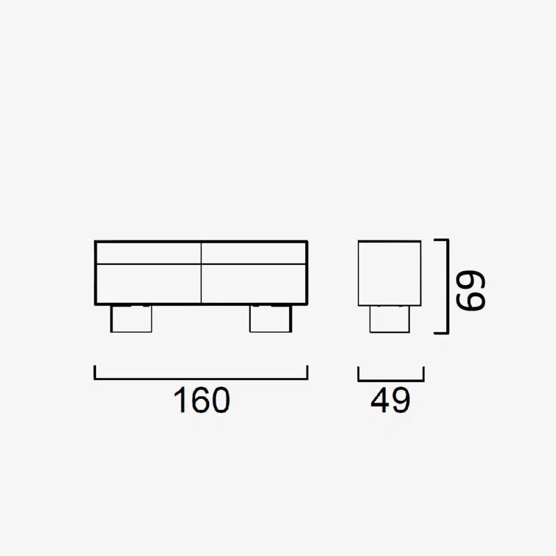 Dresser moderne LEOPARD Furniture avec dimensions 160x49x69 cm sur fond blanc, design luxueux canadien.