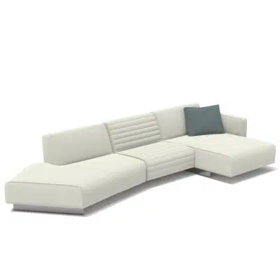 Sectional blanc moderne de LEOPARD Furniture sur fond blanc. Canapé contemporain luxueux pour salons élégants.