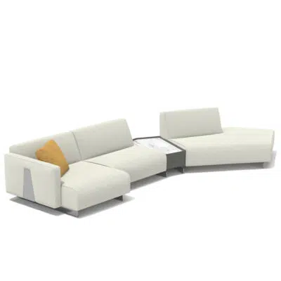 Modular sectional sofa with elegant coffee table on white background, LEOPARD Furniture's high-end modern design.