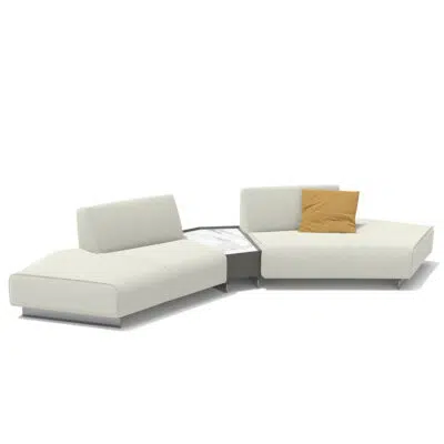 Modular sectional sofa by LEOPARD Furniture on white background, featuring modern design and sleek light upholstery.