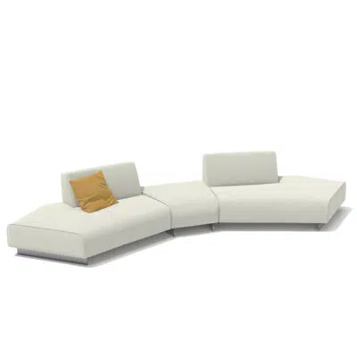 Sectional moderne LEOPARD Furniture sur fond blanc avec coussin jaune, parfait pour les espaces contemporains au Canada.