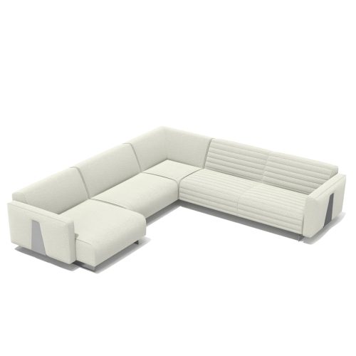 Canapé sectionnel de luxe crème sur fond blanc de LEOPARD Furniture, idéal pour les intérieurs canadiens modernes.