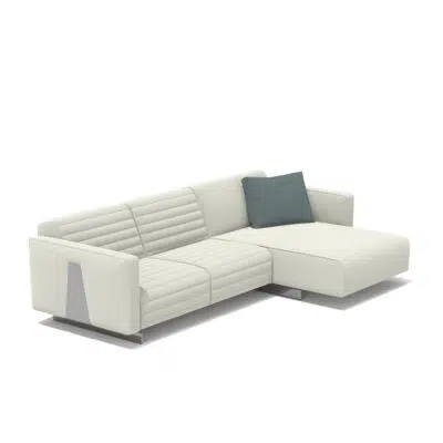 Luxury minimalist sectional sofa with chaise lounge on white background from LEOPARD Furniture, perfect for modern interiors.