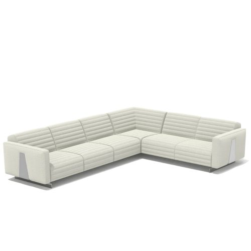 Luxe canapé sectionnel blanc moderne sur fond blanc, par LEOPARD Furniture Canada, idéal pour le salon haut de gamme.