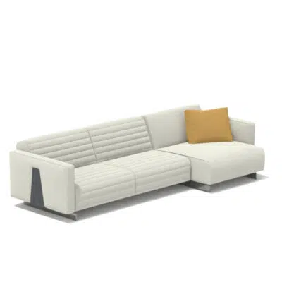 Modular luxury chaise sectional on white background by LEOPARD Furniture. High-end Canadian design.