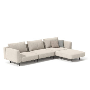 Sleek modern sectional sofa on white background, high-end design by LEOPARD Furniture Canada.