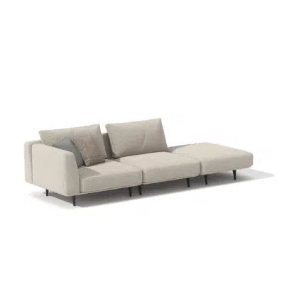 Luxurious modular beige sectional sofa from LEOPARD Furniture on white background, perfect for modern Canadian interiors.