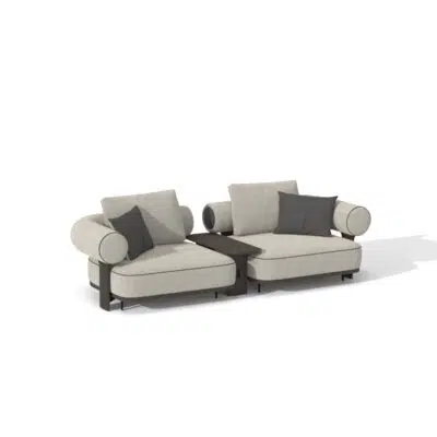 Grey designer modular sofa on white background, LEOPARD Furniture Canada, luxe modern seating.