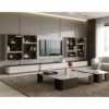luxury bloom white modular tv stand and wall decor shelves