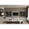 bloom white modular tv stand and wall decor shelves