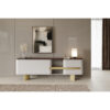 Contemporary sideboard in modern interior by LEOPARD Furniture, Canada. Sleek design with artistic decor.