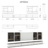Modular white shelving unit dimensions on a white background by LEOPARD Furniture, high-end Canadian interior design.