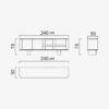 Dimensions of LEOPARD Furniture's luxury TV unit on white background, 240x78x50 cm, high-end interior design.