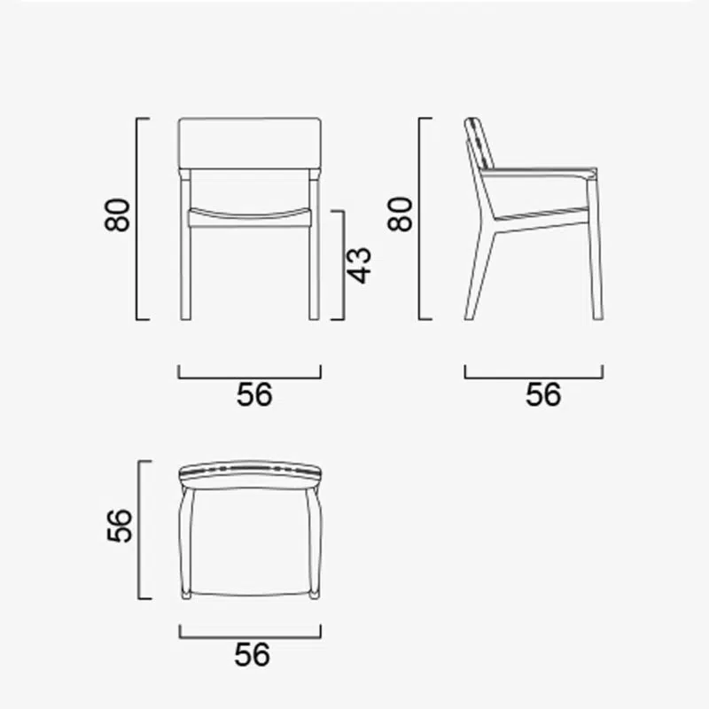 Dimensions de la chaise élégante par LEOPARD Furniture sur fond blanc, design moderne et haut de gamme.