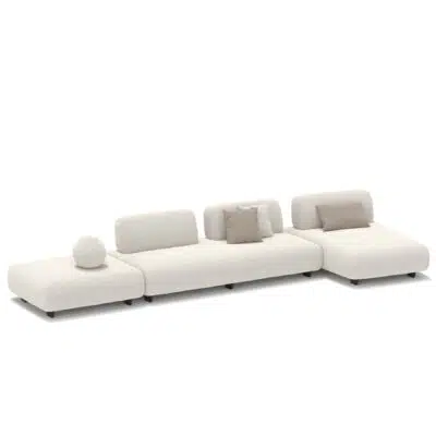 Luxueux canapé sectionnel modulaire sur fond blanc par LEOPARD Furniture. Design contemporain haut de gamme, Canada.