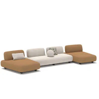 Modular L-shaped sectional sofa on white background by LEOPARD Furniture, featuring modern design and luxurious upholstery.