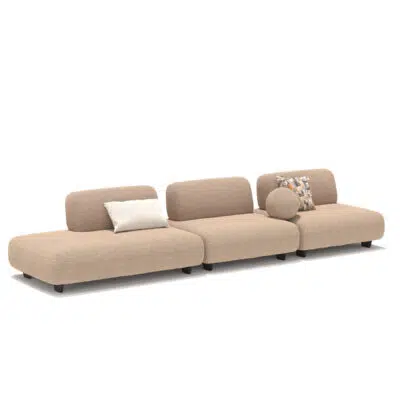 Modular beige sectional sofa on white background by LEOPARD Furniture, Canada’s premier luxury interior designer.